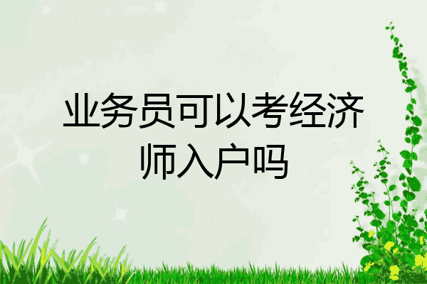 业务员可以考经济师入户吗