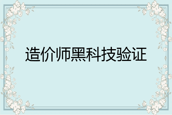 造价师黑科技验证
