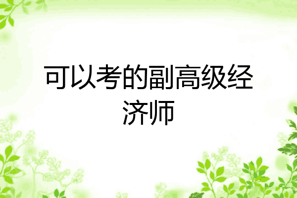 可以考的副高级经济师