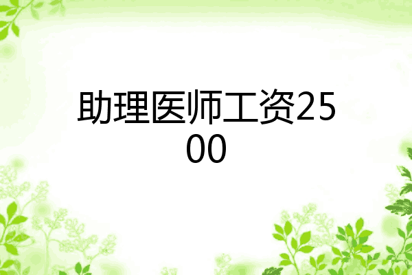 助理医师工资2500