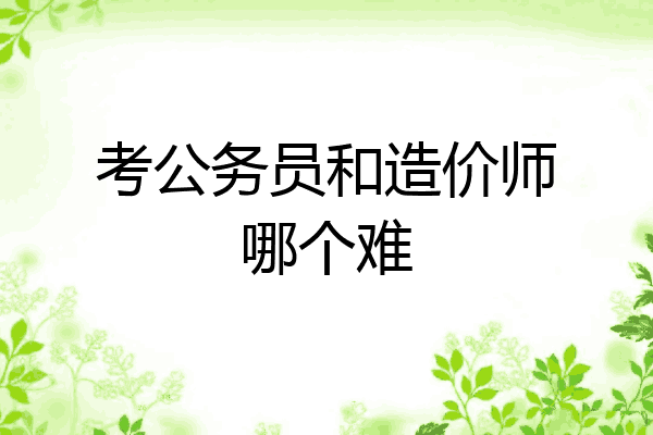 考公务员和造价师哪个难