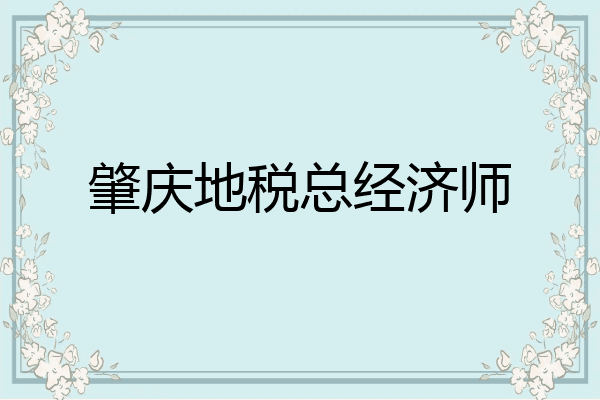 肇庆地税总经济师