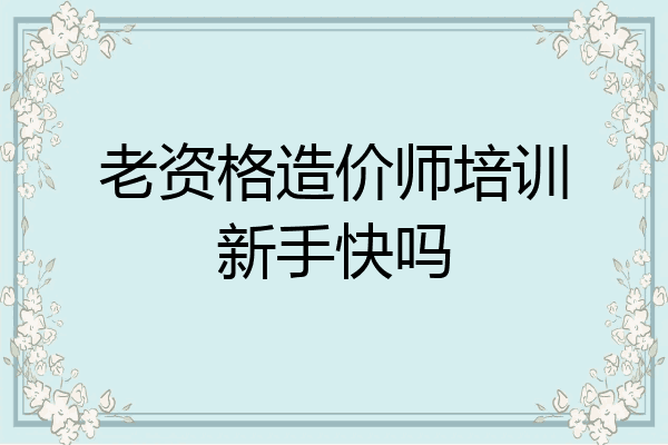 老资格造价师培训新手快吗