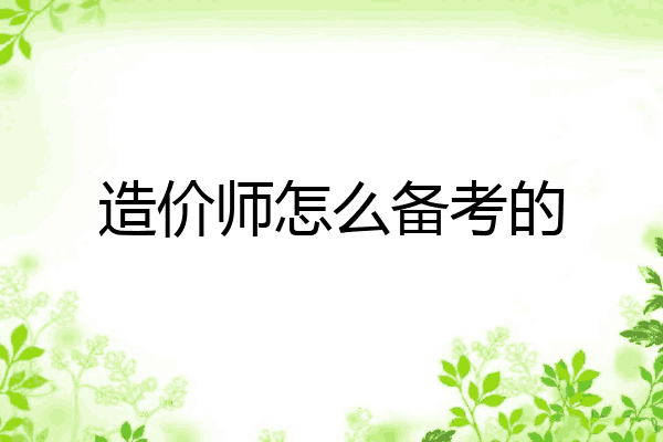 造价师怎么备考的
