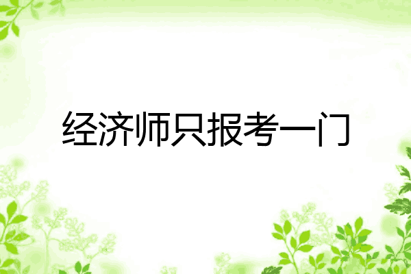 经济师只报考一门