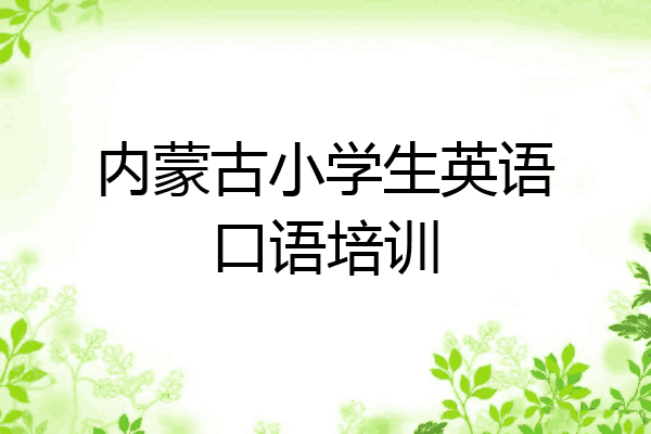 内蒙古小学生英语口语培训