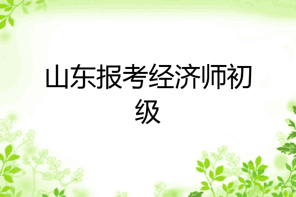 山东报考经济师初级