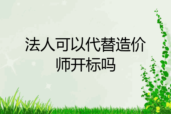 法人可以代替造价师开标吗