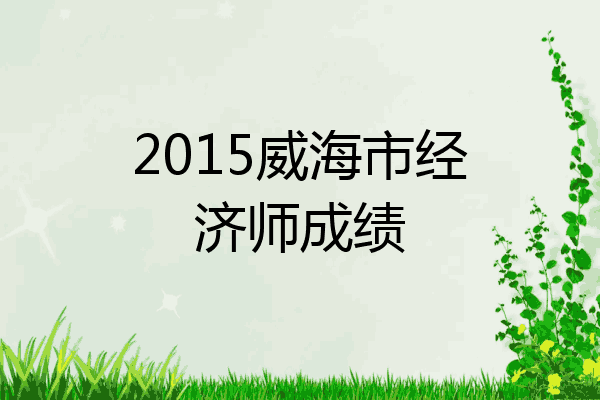 2015威海市经济师成绩