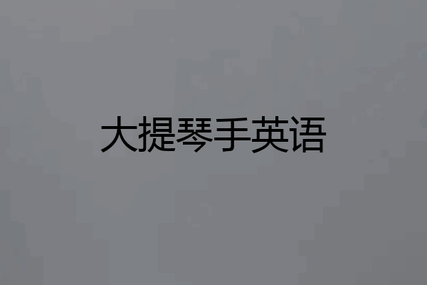 大提琴手英语