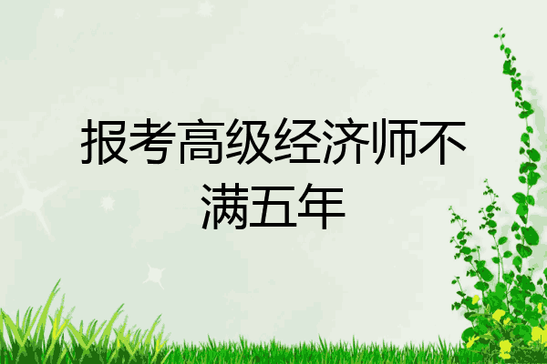 报考高级经济师不满五年