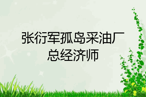 张衍军孤岛采油厂总经济师