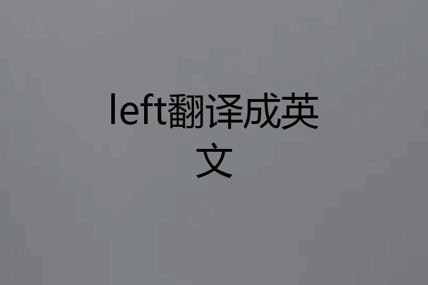 left翻译成英文