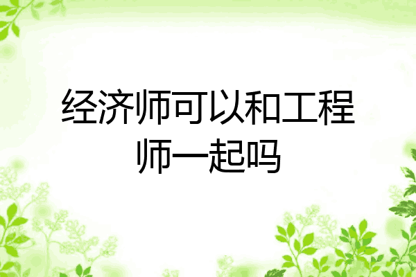 经济师可以和工程师一起吗