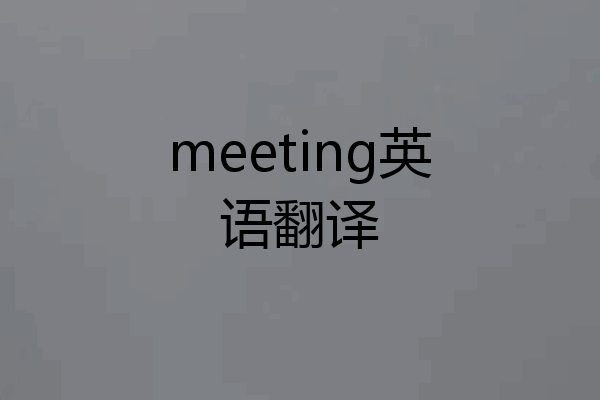 meeting英语翻译