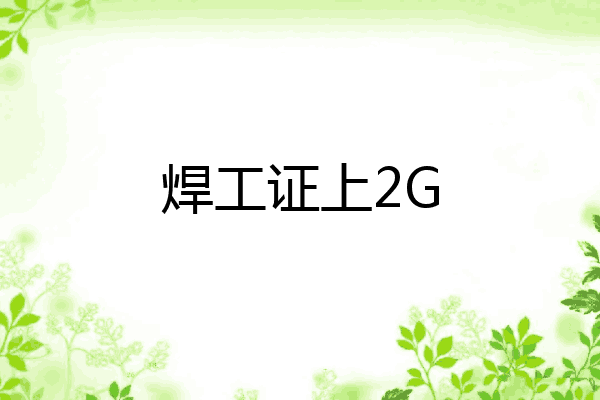 焊工证上2G