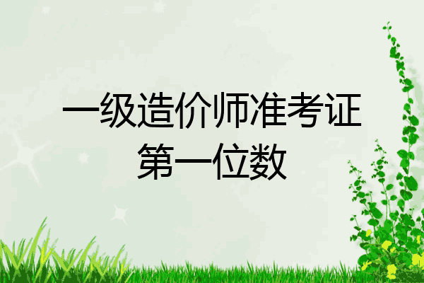 一级造价师准考证第一位数