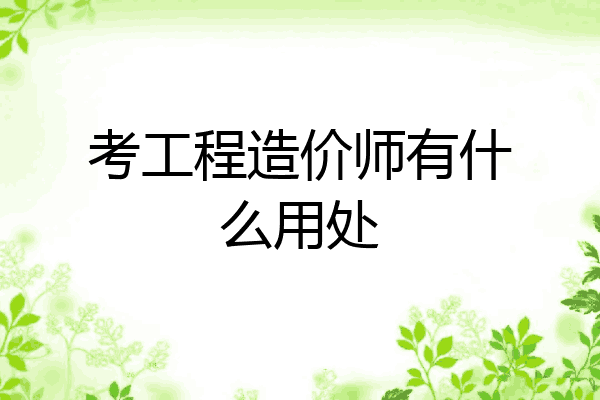 考工程造价师有什么用处