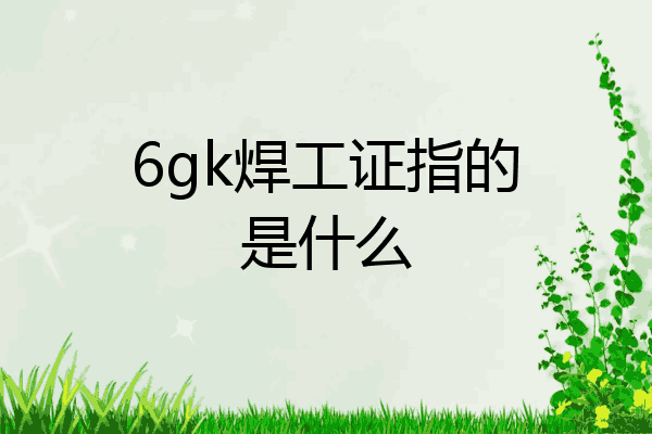 6gk焊工证指的是什么