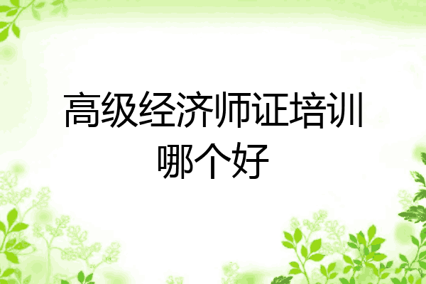 高级经济师证培训哪个好