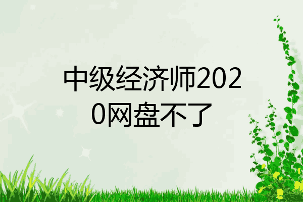 中级经济师2020网盘不了