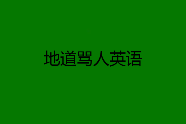 地道骂人英语