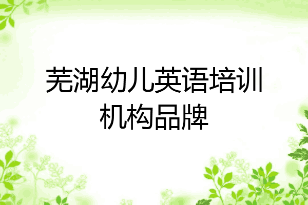 芜湖幼儿英语培训机构品牌