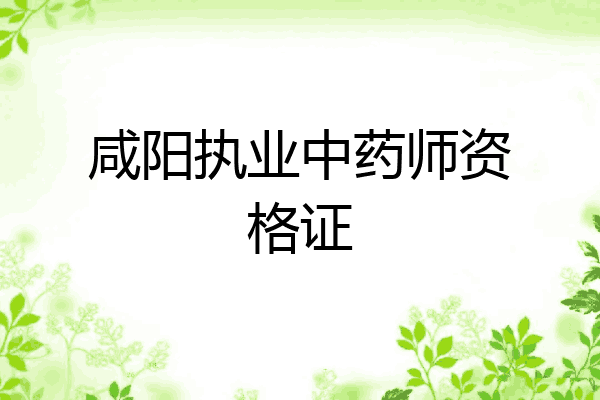 咸阳执业中药师资格证