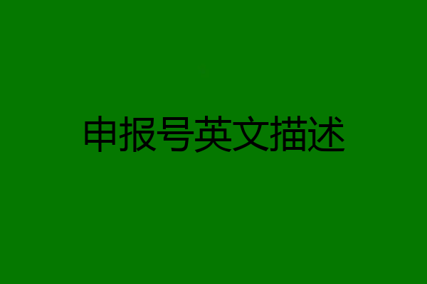 申报号英文描述