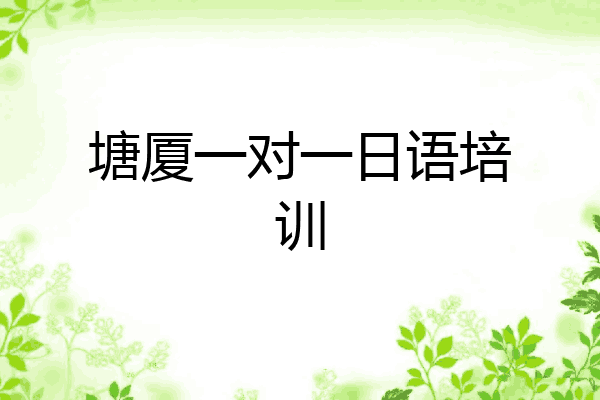 塘厦一对一日语培训