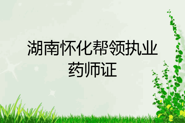 湖南怀化帮领执业药师证