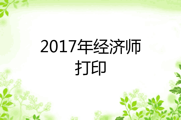 2017年经济师打印