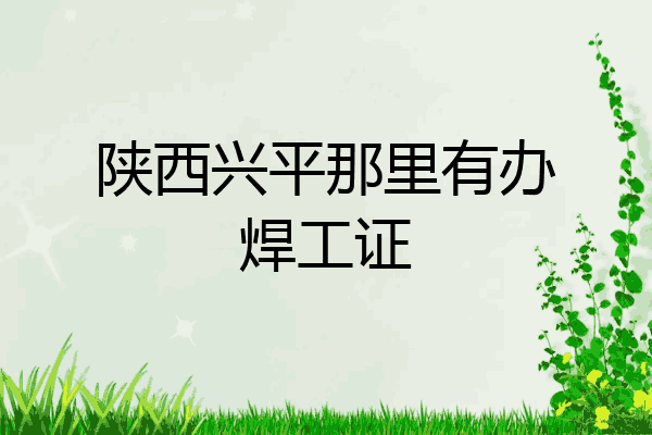 陕西兴平那里有办焊工证