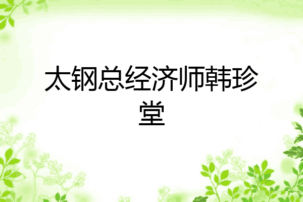 太钢总经济师韩珍堂