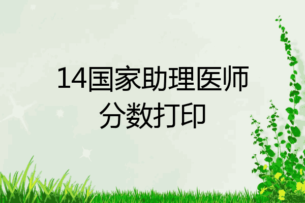 14国家助理医师分数打印
