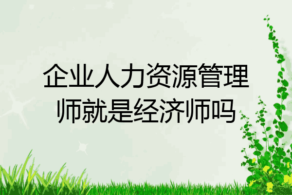 企业人力资源管理师就是经济师吗