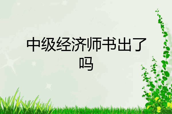 中级经济师书出了吗