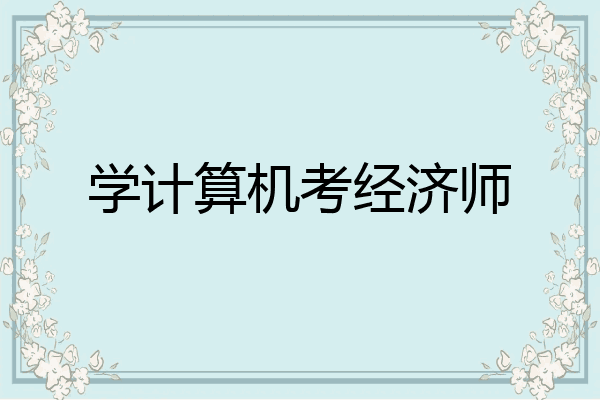 学计算机考经济师