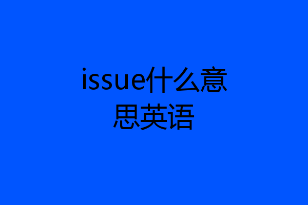 issue什么意思英语