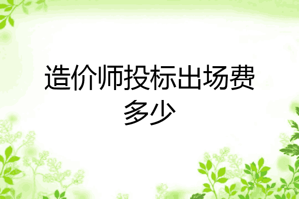 造价师投标出场费多少