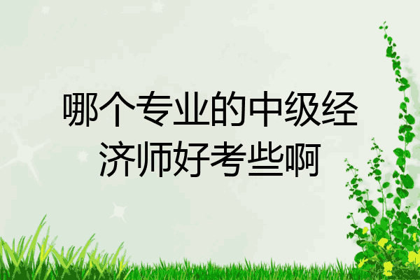 哪个专业的中级经济师好考些啊