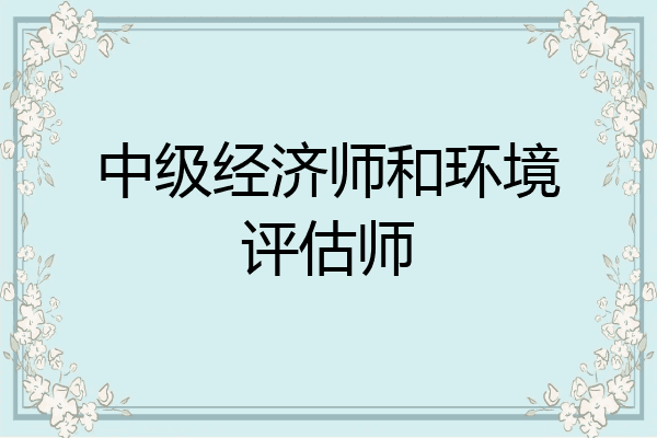 中级经济师和环境评估师