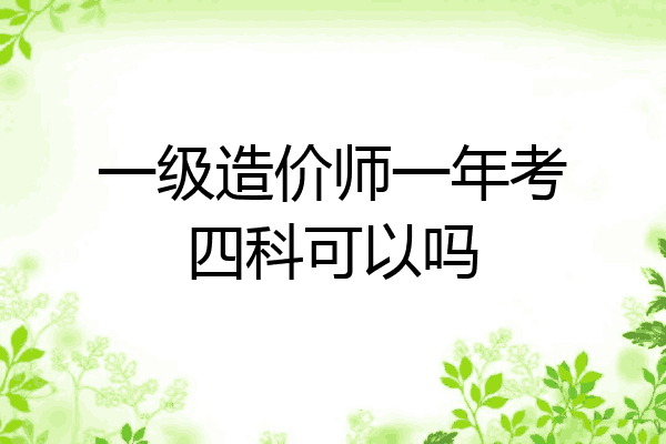 一级造价师一年考四科可以吗