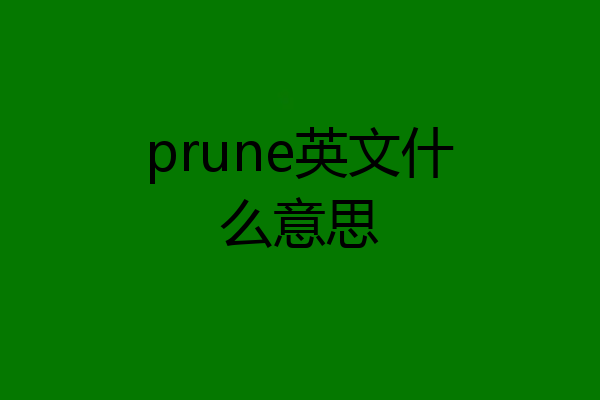 prune英文什么意思