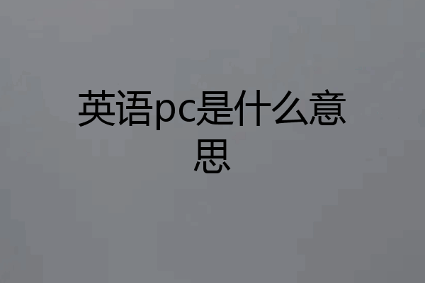 英语pc是什么意思