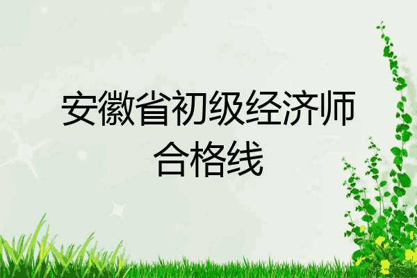 安徽省初级经济师合格线