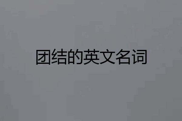 团结的英文名词