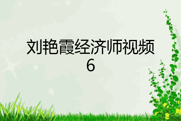 刘艳霞经济师视频6