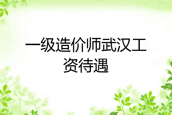 一级造价师武汉工资待遇