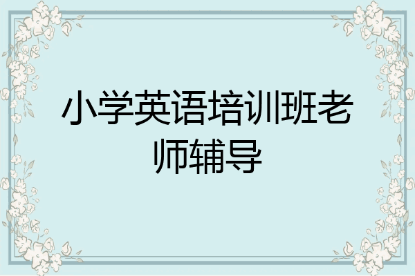小学英语培训班老师辅导